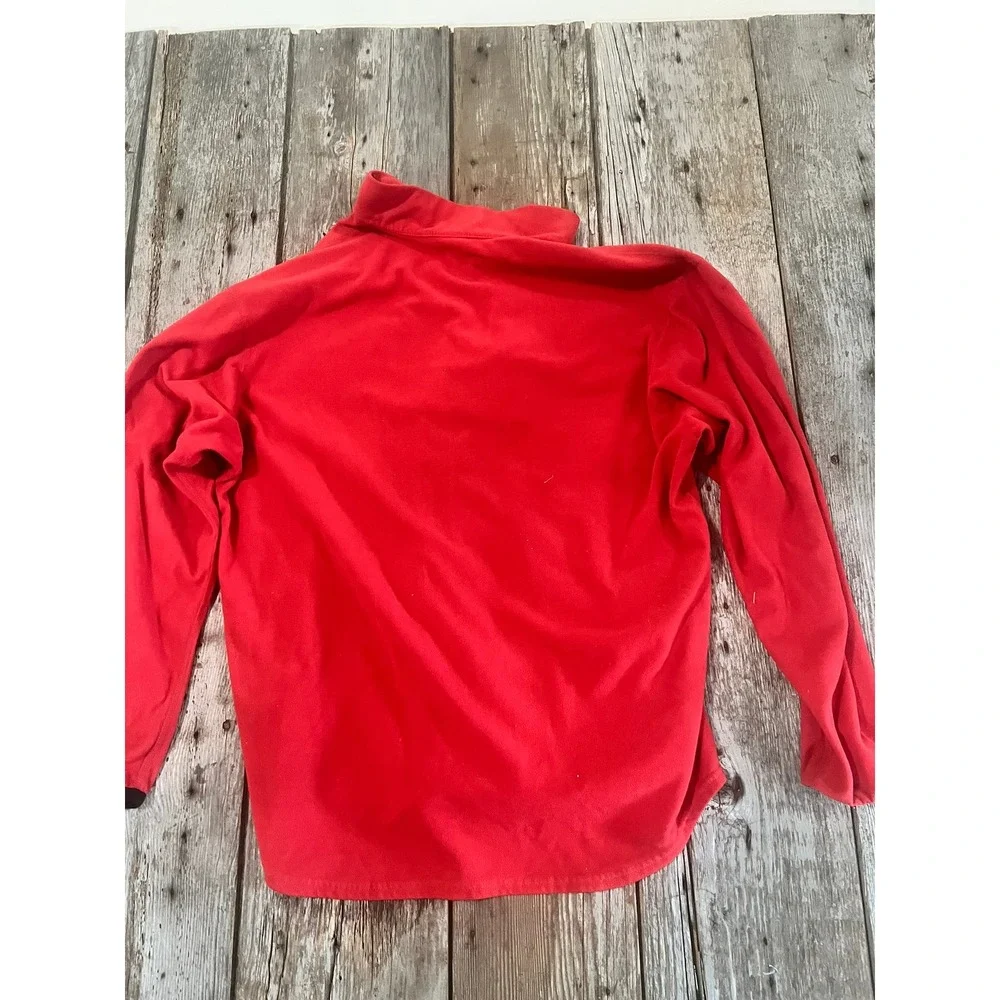 Nike Therma-FIT Mens Large Red Fleece Quarter Zip Pullover Sweatshirt Mock Neck